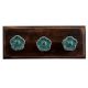Green Daffodils Ceramic Etched Wooden Hooks